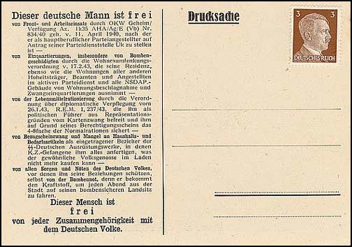 H.899 / Q.49, This German Man Is Free - Dr. Schieber Drucksache