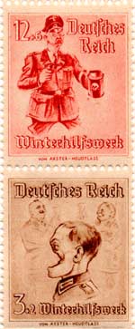 H.292, British Face Shot Away Stamp Parody