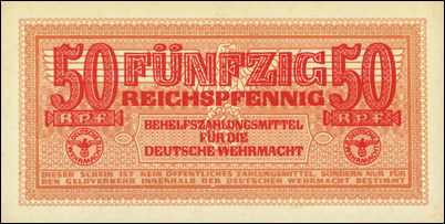 British PWE Parody of German 50 Reichspfennig Auxiliary Payment Certificate H.692B