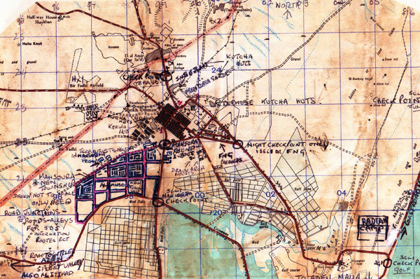 Sergeant Bob Bogan's Personal Military Map of Northern Aden
