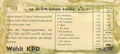 The Back of the Communist Election Note of 1953