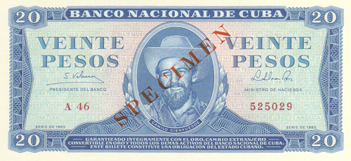 The Genuine Cuban 20 Peso Banknote