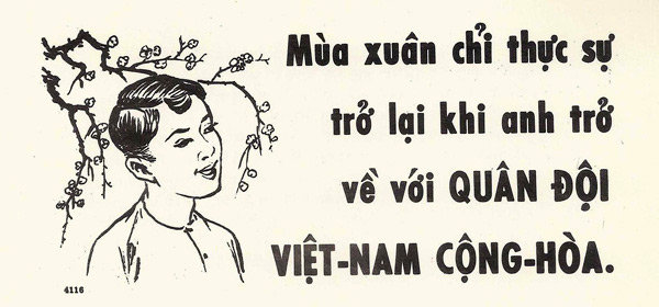 Vietnam War propaganda leaflet 4116, Spring really does come back whenever you rally to the Government of Vietnam forces.