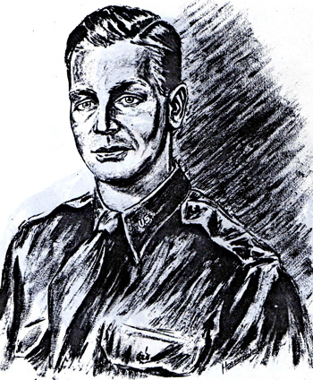 Portrait of Ed Lindner was drawn by German prisoner-of-war Willy Haseneier
