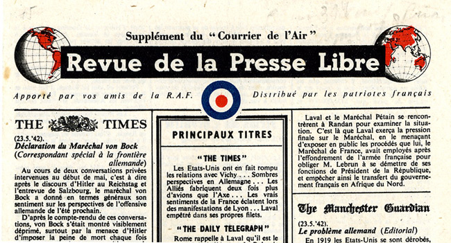Leaflet-newspapers: Fig. 5. A typical example of "Revue"  of which around 100 editions were disseminated from June 1942 to June 1944