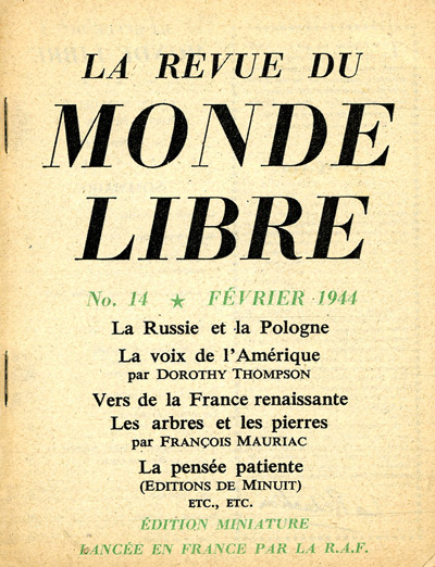 Leaflet-newspapers: Fig. 6. About 20 editions of&nbsp; "La Revue" were disseminated from February  1943 to August 1944. This&nbsp; 48 page  edition reproduced articles from leading newspapers and magazines in Allied  countries.