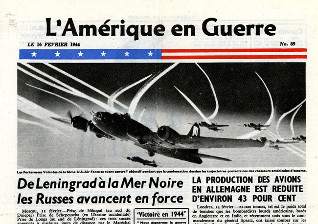 Leaflet-newspapers: Fig. 8. Many of the early editions of this high quality,  copiously illustrated, newspaper were in fact dropped by the RAF on their night  flights over France.