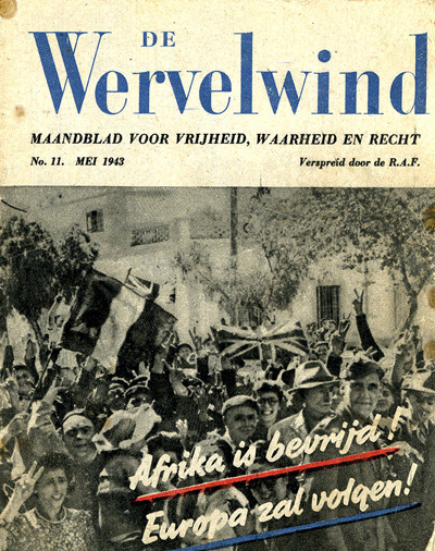 Leaflet-newspapers: Fig. 9. This handily sized 48 page news magazine, (The  Whirlwind), was dropped monthly from May 1942 until August 1944. It contained  many illustrations, some in colour.