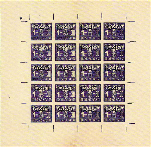 Propaganda stamps - OSS Counterfeit Nazi Party Stamp