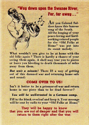 Swanee River German propaganda leaflet