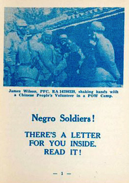 Negro soldiers! Korean War propaganda leaflet