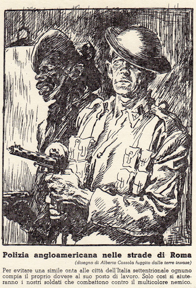 Anglo-American Police… German propaganda postcard for Italy