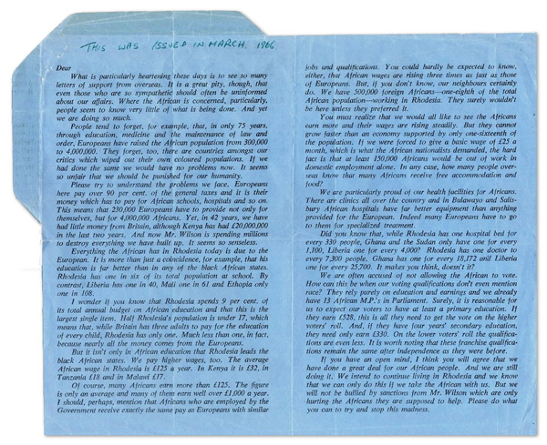 Rhodesian Propaganda air letters: What is particularly... Rhodesian Propaganda air letters: What is particularly...