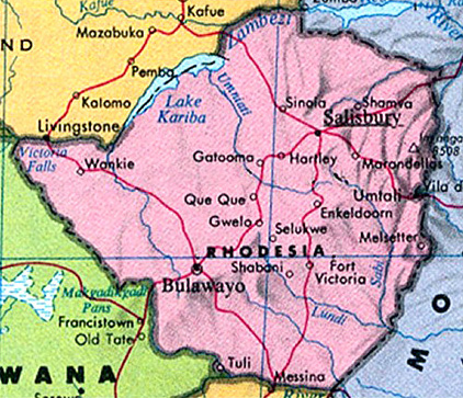 Map Of Colonial Rhodesia