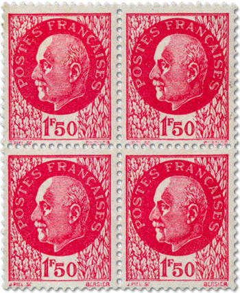 Propaganda stamps - The Petain Bareheaded Vignette