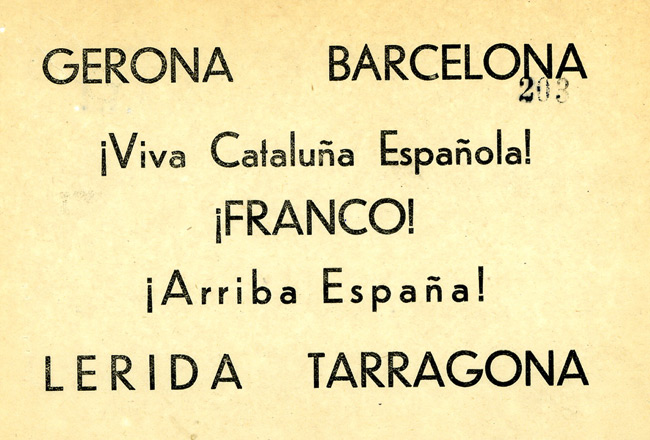Spanish Civil War propaganda leaflet