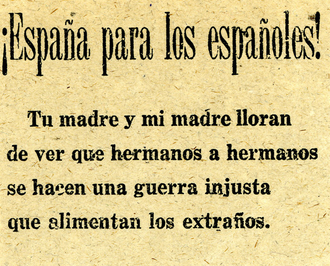 Spanish Civil War propaganda leaflet