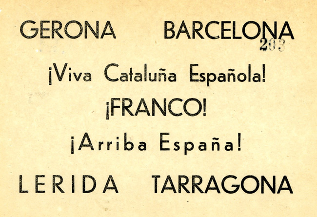 Spanish Civil War propaganda leaflet