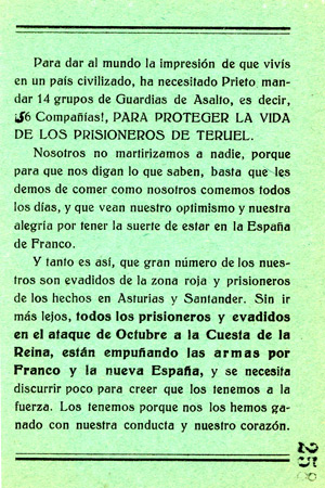 Spanish Civil War propaganda leaflet