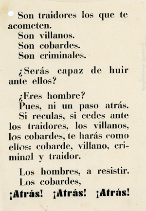Spanish Civil War propaganda leaflet