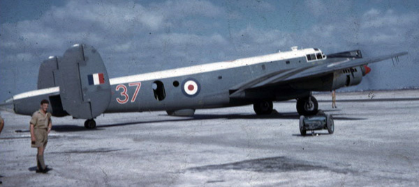 A Shackleton from 37 Squadron on the tarmac at RAF Khormaksar, Aden 