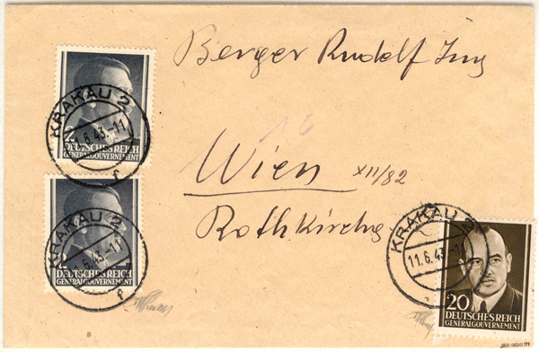 Hans Frank Parody postage stamp on Cover