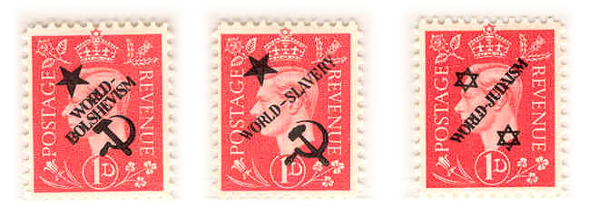 Forged postage stamp 2d World overprints
