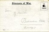 Prisoners of War Letter - Sender:- No. 449, Karl Heinz Meiser