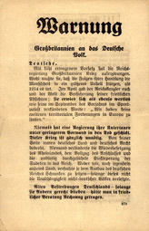 EH.273, Warnung Gro&szlig;britannien an das deutsche Volk