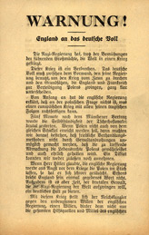 EH.276, Warnung! England an das deutsche Volk
