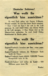 No Code, Deutsche Soldaten! Was wollt Ihr eigentlich hier ausrichten?