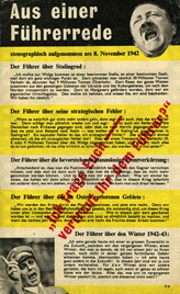 G.8, Aus einer F&uuml;hrerrede stenographisch aufgenommen am 8. November 1942