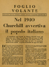 Random PSYOP leaflet - FOGLIO VOLANTE No. 2 - Nel 1940 Churchill avvertiva il popolo italiano