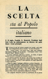 President Roosevelt's Speech on Mussolini's fall