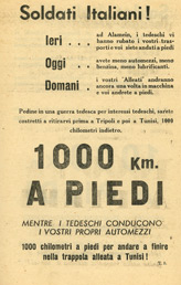 T.9, Italian Soldiers! Yesterday... at Alamein, the Germans stole your transport�