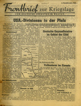7 A - C 13, Frontbrief zur Kriegslage, 4. Decemberwoche 1944 - USA.-Divisionen in der Pfalz