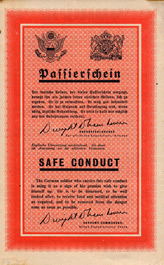 Random PSYOP leaflet - Safe Conduct Pass / Passierschein