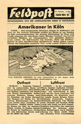 Random PSYOP leaflet - Field Post, Number 25, Second March Edition 1945 - Americans in Cologne