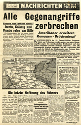 Random PSYOP leaflet - News for the Troops, No. 330, 12 March 1945