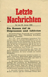 Random PSYOP leaflet - Latest News up to 22nd, January 1945 - Russians deep inside East Prussia and Silesia