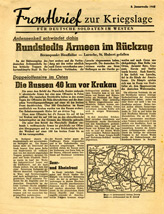 A 7 - C 16, Frontbrief zur Kriegslage, 3. Januarwoche 1945 - Rundstedts Armeen im R&uuml;ckzug