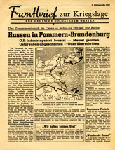 A 7 - C 18, Frontbrief zur Kriegslage, 1. Februarwoche 1945 - Russen in Pommern-Brandenburg