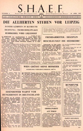 Random PSYOP leaflet - S.H.A.E.F. Newspaper, No. 6, 15 April 1945 - THIRD ARMY 7 MILES FROM LEIPZIG