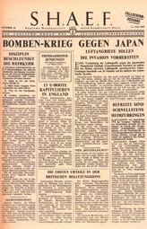 Random PSYOP leaflet - S.H.A.E.F. Newspaper, No. 28, 12 May 1945 - SUPER FORTS HIT JAPAN AGAIN
