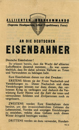 Random PSYOP leaflet - To German Railway Workers