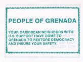 Random PSYOP leaflet - PEOPLE OF GRENADA YOUR CARIBBEAN NEIGHBORS WITH U.S. SUPPORT�