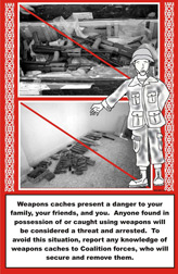 Random PSYOP leaflet - Anyone found in possession of or caught using weapons will be considered a threat and arrested