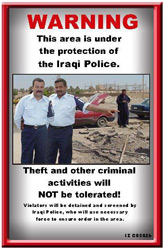 Random PSYOP leaflet - WARNING This area is under protection of the Iraqi Police