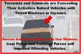 Random PSYOP leaflet - Criminals are Hiding Their Activities Behind Tinted Windows