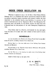184, ORDER UNDER REGULATION 10A